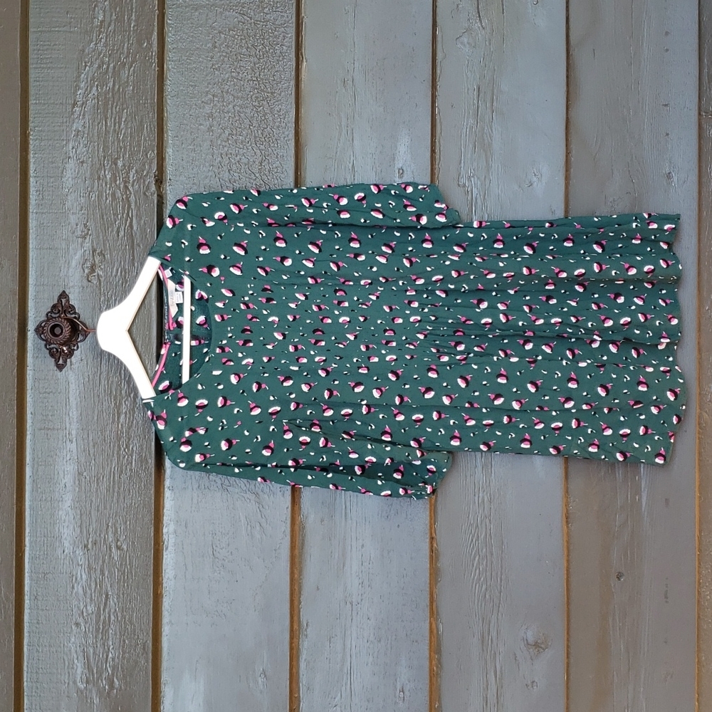 BODEN Aurelia Tunic Green Heathland Bud sz 8L Women's - Picture 3 of 10